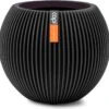 Capi Europe - Vaas Bol Groove - 29x26 - Zwart - Bloempot Voor Binnen - BGVBL104