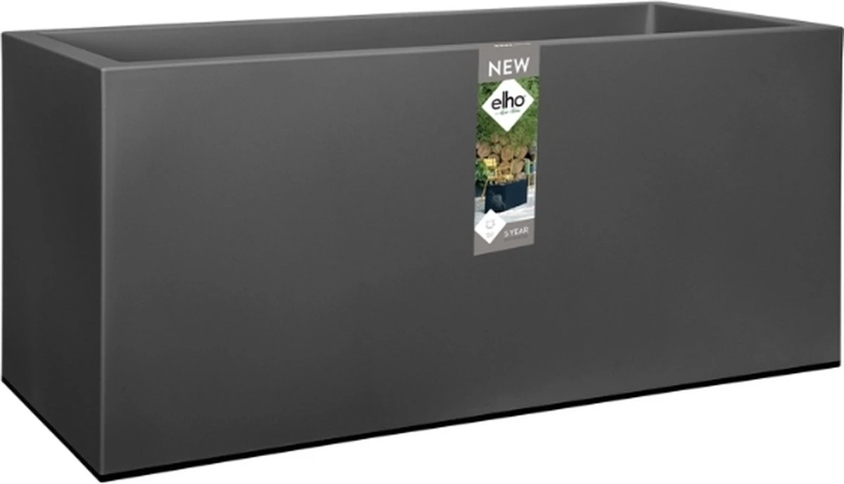 Elho Vivo Matt Finish Lang Wielen 90 - Grote Staande Plantenbak Voor Binnen & Buiten - Gemaakt Van Gereycled Plastic - L 39 X W 88 X H 41 Cm - Zwart - Afbeelding 2