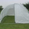 Merkloos Tunnelkas Met Structuur Van Gegalvaniseerd Staal En Deur 18 M² - L600 X B300 X H200 Cm - ALOCASIA L 300 Cm X H 200 Cm X D 600 Cm