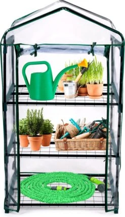 Kinzo Garden - Plastic Broeikas - 3 Verdiepingen - 69 X 49 X 125cm - Groen