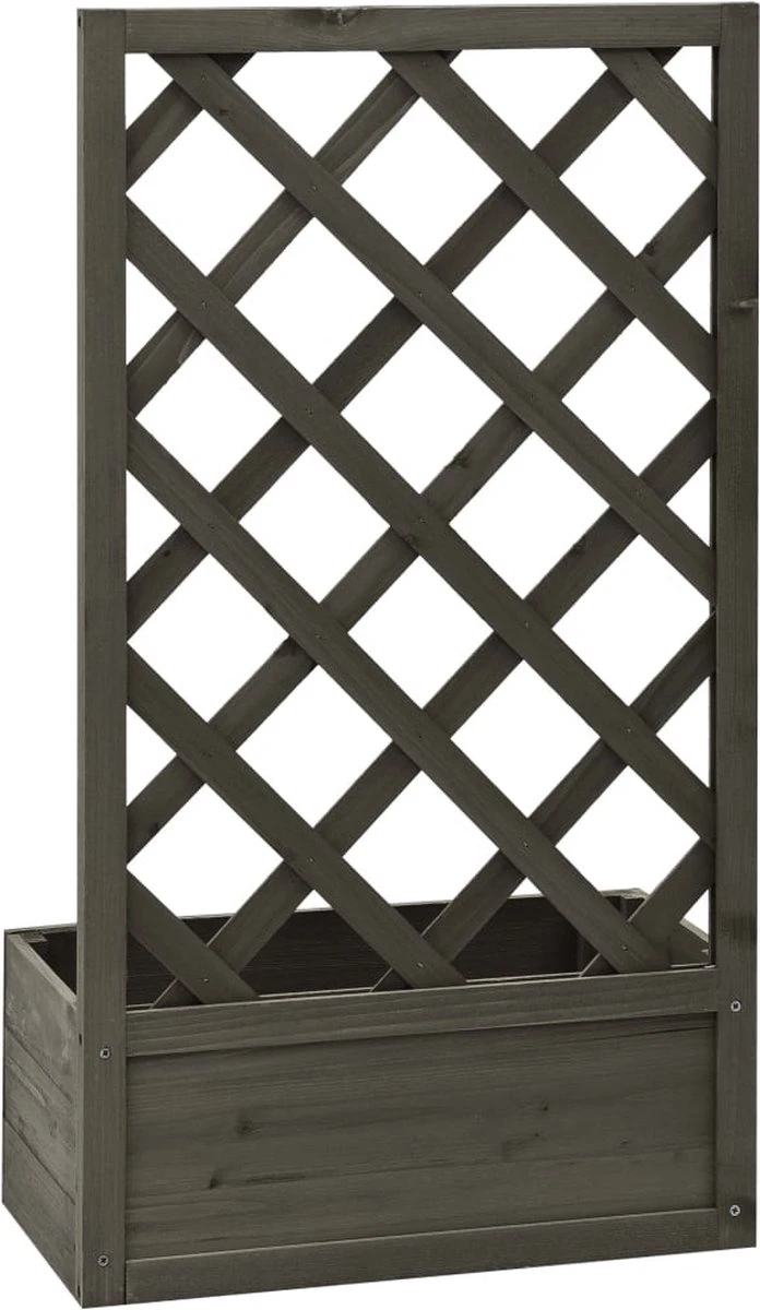 VidaXL Latwerkplantenbak 50x25x90 Cm Massief Vurenhout Grijs - Afbeelding 4