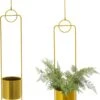 Merkloos Bloempotten Om Op Te Hangen - Hangende Plantenpot - 2 Stuks - 88 Cm Hoog - Gouden