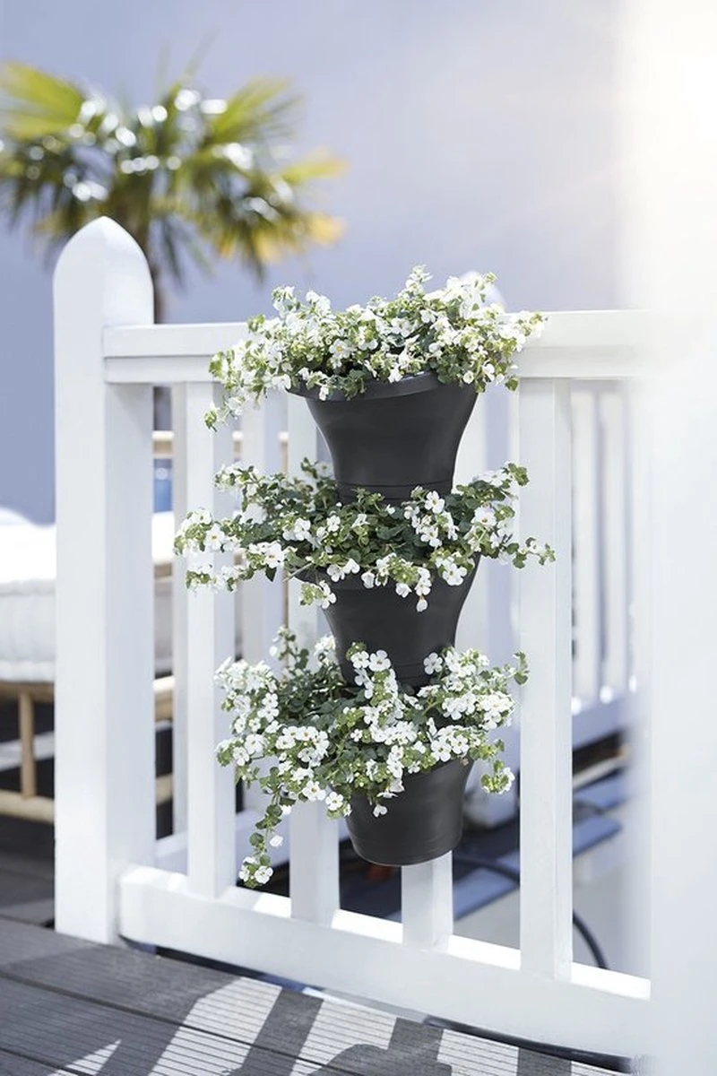 Elho Corsica Vertical Forest 24 - Bloempot Voor Balkonbuiten - Ø 26.7 X H 29.7 Cm - Zwart/Antraciet - Afbeelding 11