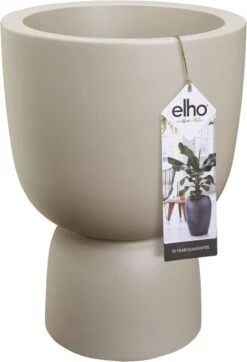 Elho Pure Coupe 41 - Bloempot Voor Binnen & Buiten - Ø 41.3 X H 57.9 Cm - Beige/Balanced Beige