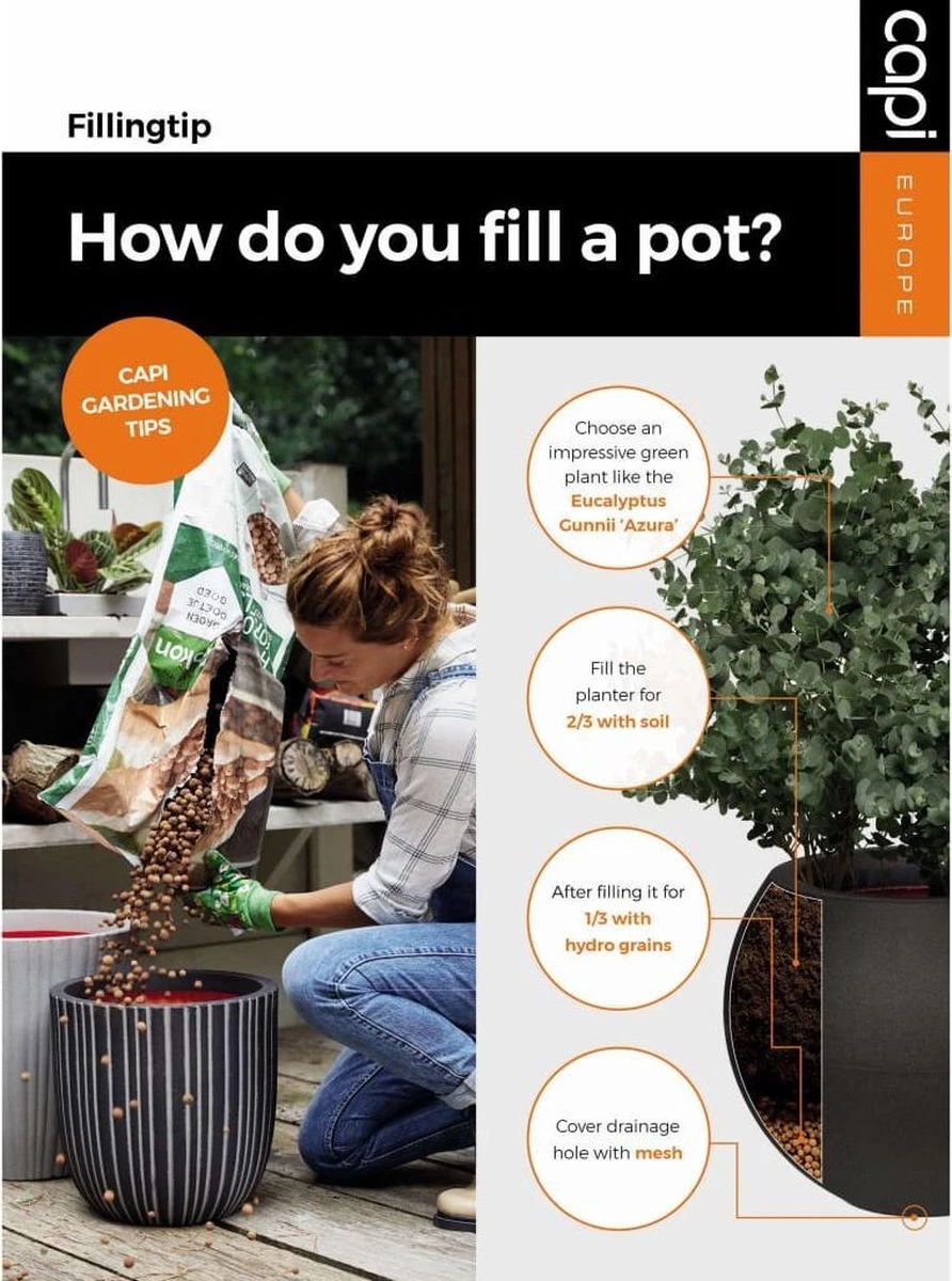 Capi Europe - Bloempot Bol Smooth NL - 54x52 - Zwart - Voor Binnen En Buiten - KBL935 - Afbeelding 4